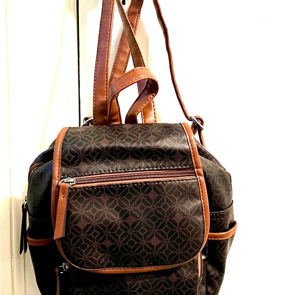 Rosetti Dark Brown Mini Backpack, With Several Zi… - image 3